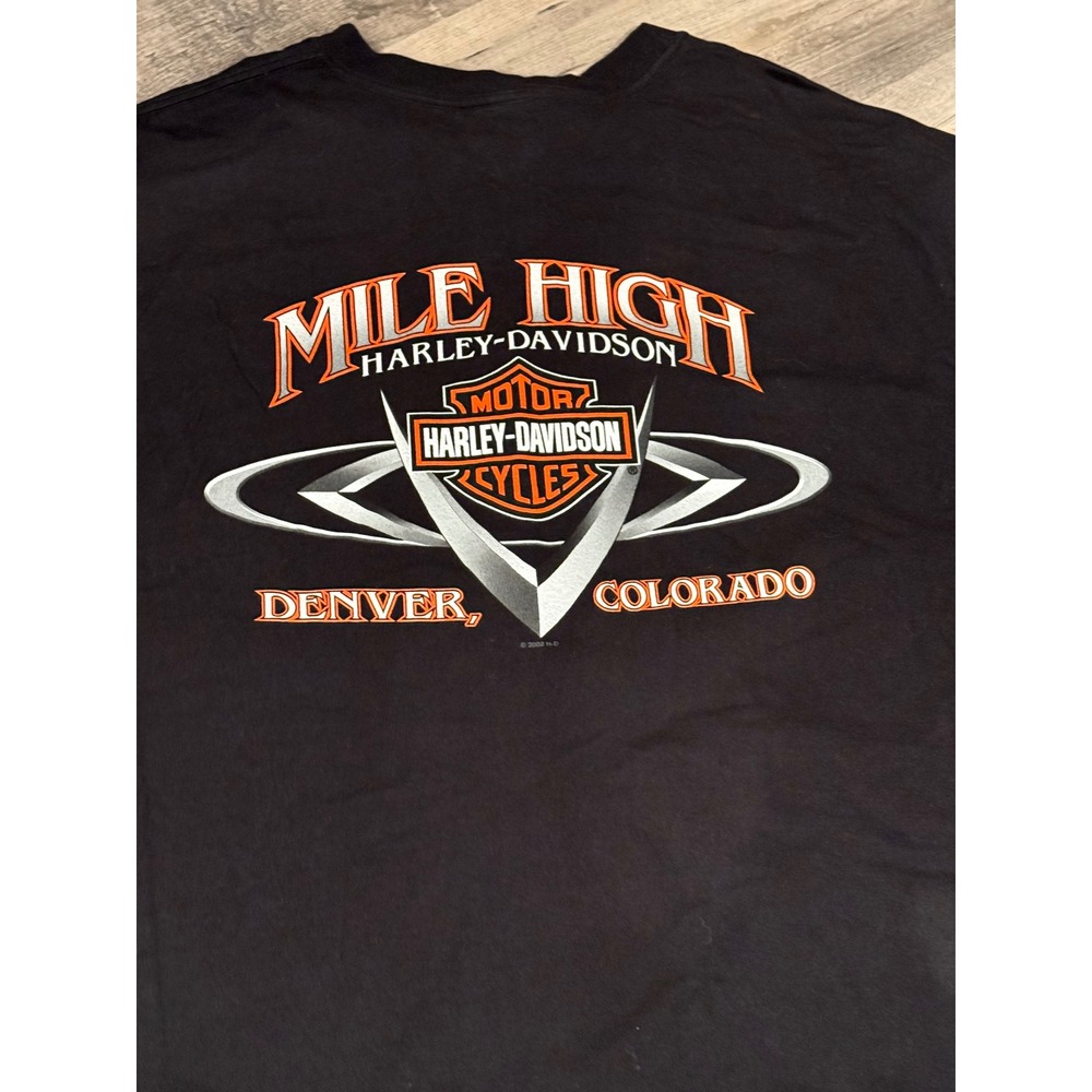 Harley Davidson Mile High Denver Colorado Eagle T Shirt Mens 2XL Black 2009